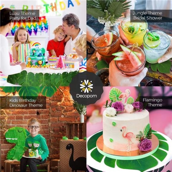 108 Pack Palm Leaves Artificial Tropical Monstera 6 Kinds Large Small Green Fake - Picture 7 of 7